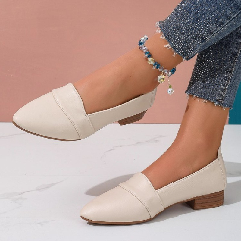 Casual Sandal Leather - 슬립온 여성 플랫 슈즈, 여성용 단색