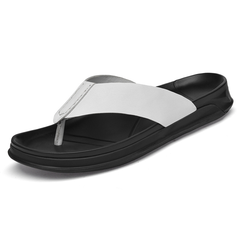 Flip Flop Leather Men - 남성용 여름 정품 가죽 샌들 부드러운