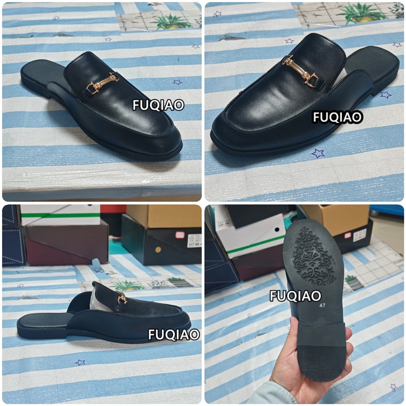 캐주얼 뮬 남성 가죽 로퍼 메탈 장식 솔리드 컬러 슬리 - Flip Flop Leather Men 리뷰 및 가격