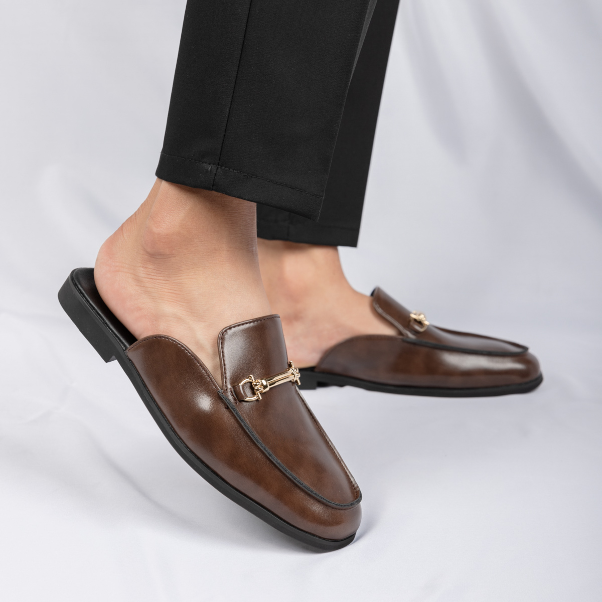 캐주얼 뮬 남성 가죽 로퍼 메탈 장식 솔리드 컬러 슬리 - Flip Flop Leather Men 리뷰 및 가격