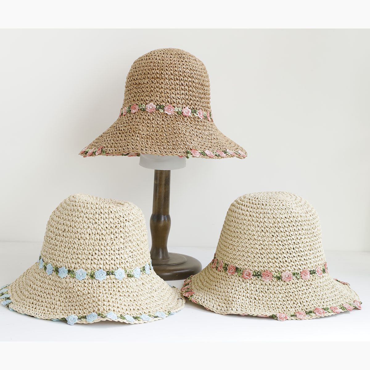 2026 신상 핸드메이드 고품질 심플하고 세련된 꽃 장 - Bucket Hat Straw 리뷰 및 가격