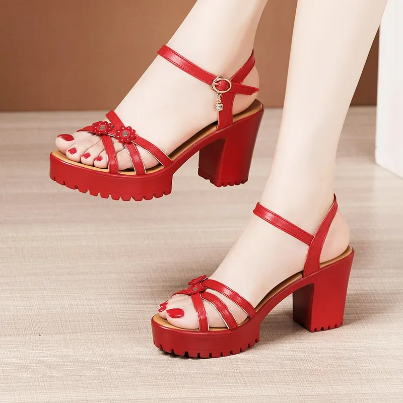8cm 작은 사이즈 32-43 우아한 플로럴 소프트 가 - Casual Sandal Leather 리뷰 및 가격